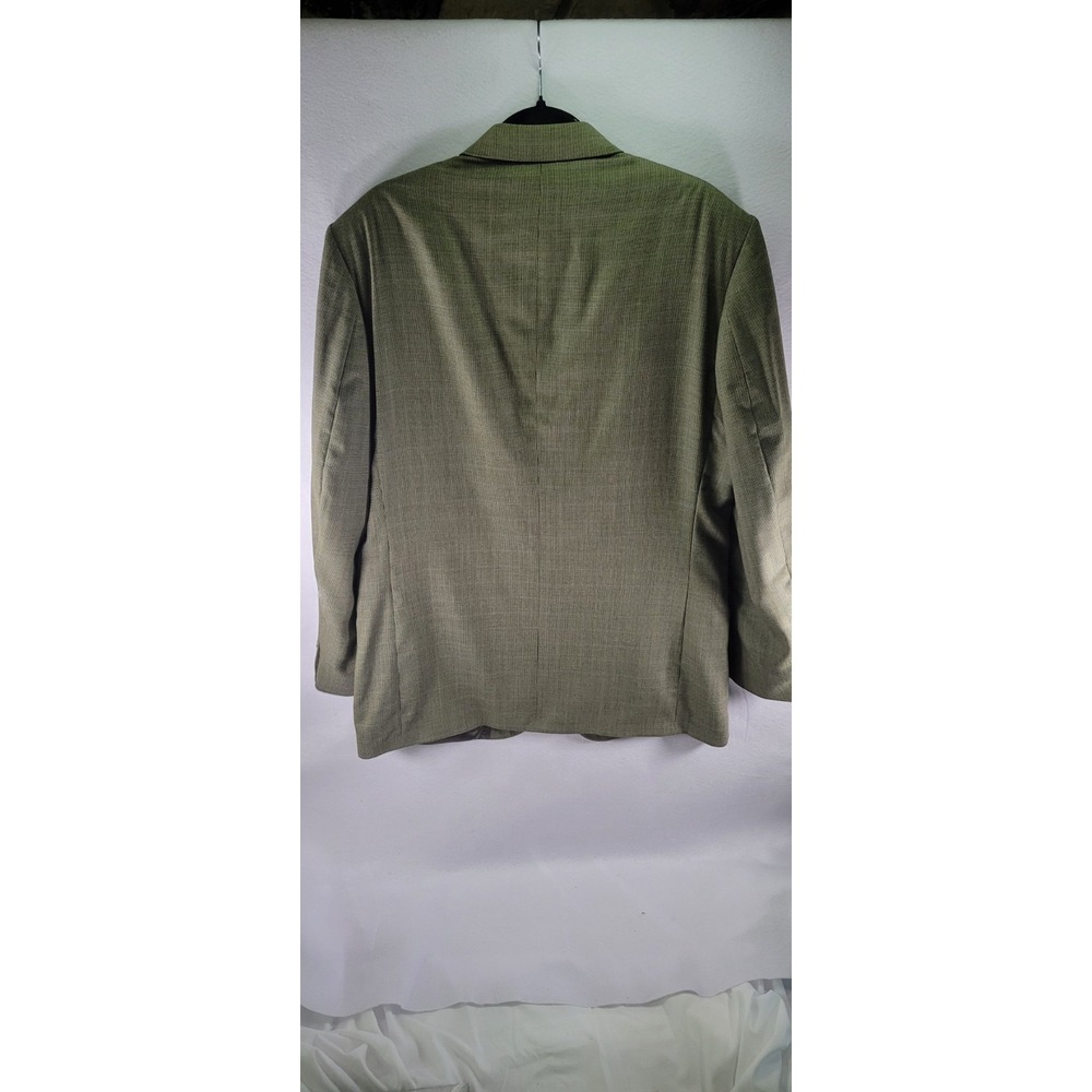 Oscar De La Renta Lt Green Men 100% Wool Plaid Suit Jacket 42L - Picture 8 of 11
